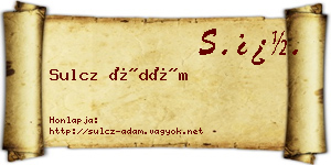 Sulcz Ádám névjegykártya